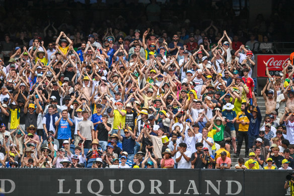 The MCG crowd on day five of the Test.