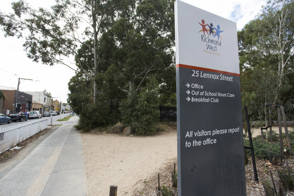 Richmond West Primary School is next door to the safe injecting centre. 