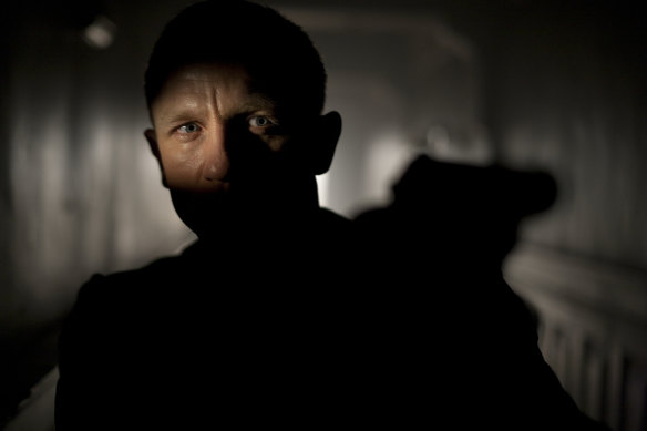 Daniel Craig as James Bond, underground in Skyfall.