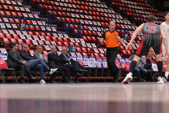 A EuroLeague basketball match in Milan played in an empty stadium because of coronavirus.