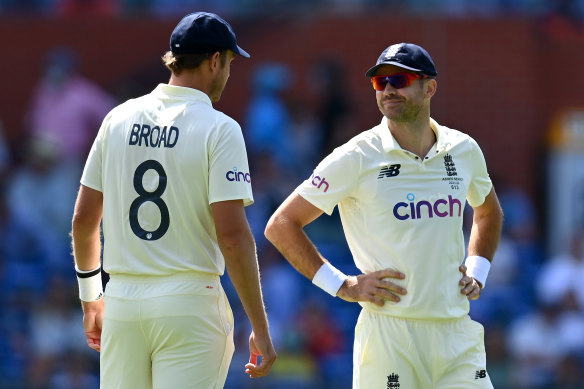 England’s Stuart Broad and James Anderson have struggled in Adelaide after being left out in Brisbane.