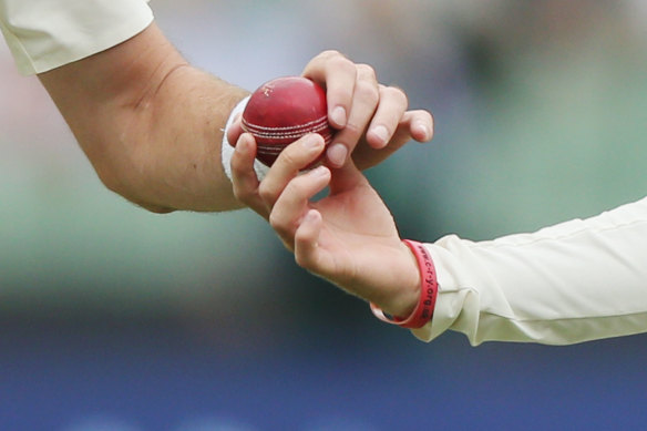 This summer’s Ashes ball will be nothing like the version used in 2017-18 and held here by Jimmy Anderson and Joe Root.