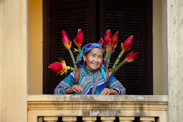 A Hmong woman in the Hmong King’s Palace in Bac Ha, Lao Cai Province, Vietnam. 