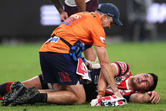 There were scary scenes for Victor Radley at Allianz Stadium.