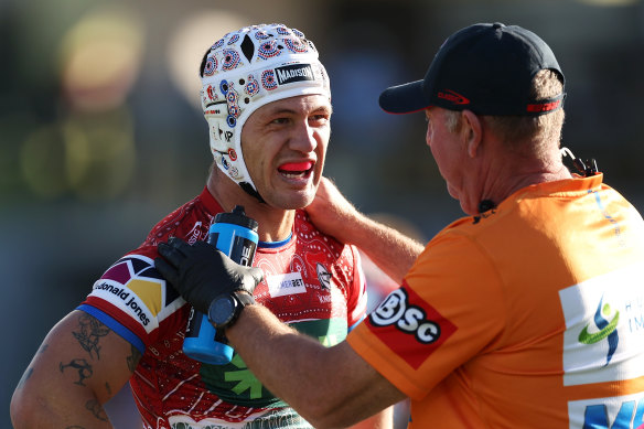 Kalyn Ponga ahead of his most recent head injury assessment last weekend.