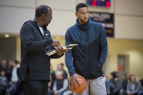 NBA star Ben Simmons with father Dave, NBL legend and one-time coach of the late Hunter Pirates.