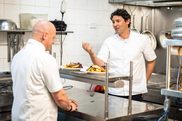 Colin Fassnidge makes a point in an episode of the local <i>Kitchen Nightmares</i>.