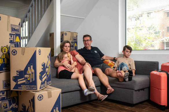 Melanie and Richard Davie, with their children Liam, 8, and six-year-old Lucy at their Penshurst home.