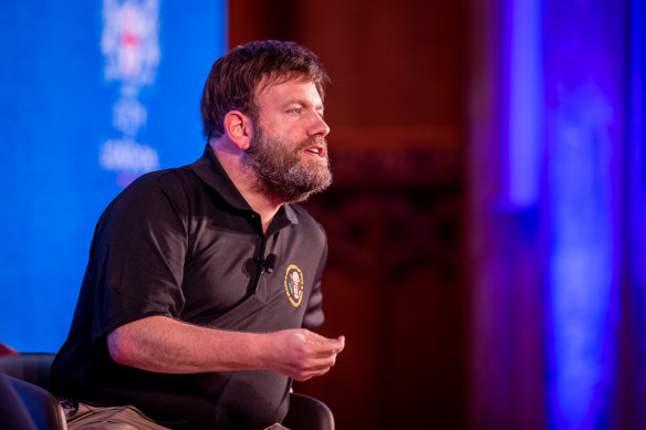 US pollster Frank Luntz speaking at the UK Centre for Policy Studies’ Margaret Thatcher Conference in London on Monday.