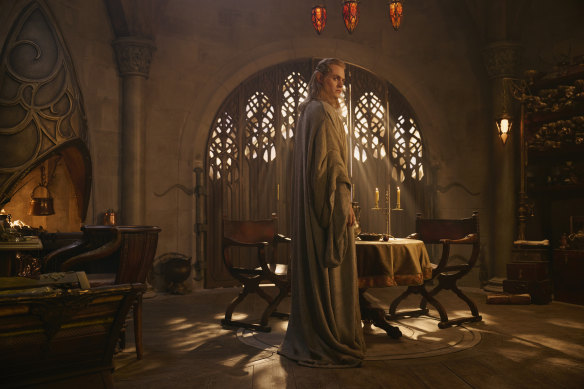 The architect of it all … Charlie Vickers as Sauron, in the guise of ringsmith Annatar.