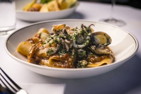 Paccheri marinara is one of three pasta dishes on the opening menu.