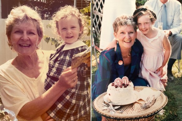 Emmie and Izzy over the years. Izzy says It took her a long time to tell her grandmother her marriage wasn’t working because “I knew it would trigger her own grief .”