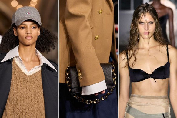 New York Fashion Week trend report. Pointy collars and long sleeves at Tommy Hilfiger. Sheer brilliance at Ludovic de Saint Sernin.