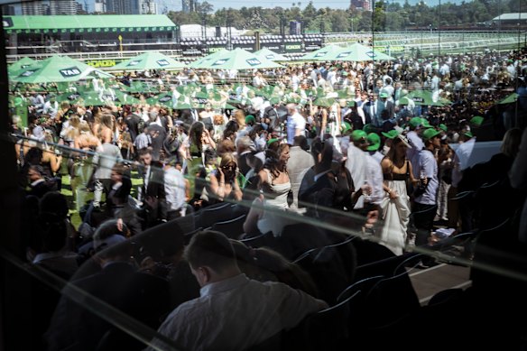 Crowds enjoying the day at Flemington