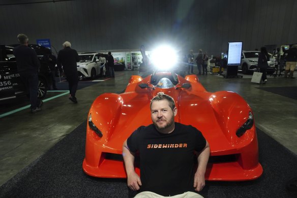 Sidewinder founder and CEO Richard Mazeika at the Electric SUV Expo in Melbourne.