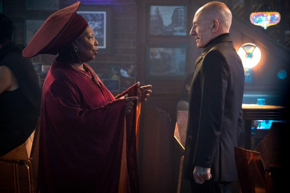 Guinan (Whoopi Goldberg) and Jean-Luc Picard (Patrick Stewart) in Star Trek: Picard.