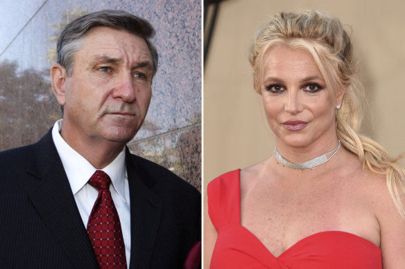 Britney Spears’ father Jamie Spears and the singer.