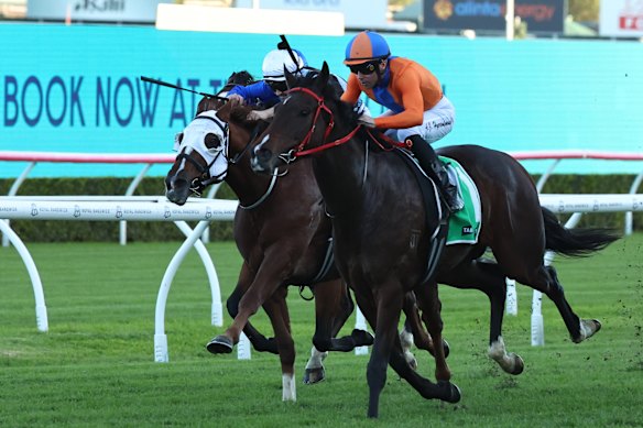 Adam Hyeronimus riding Headley Grange to victory at Randwick on June 7.