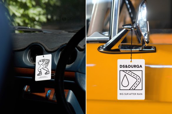 Luxury car fragrances from Mihan Aromatics, $25, and D.S. & Durga, $25.