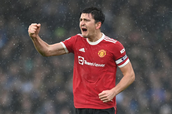 Harry Maguire opened the scoring for Manchester United against Leeds.