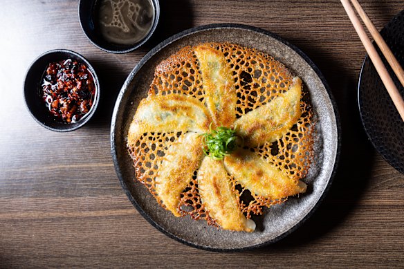 Lacy potsticker-style dumplings are a highlight at Potluck.