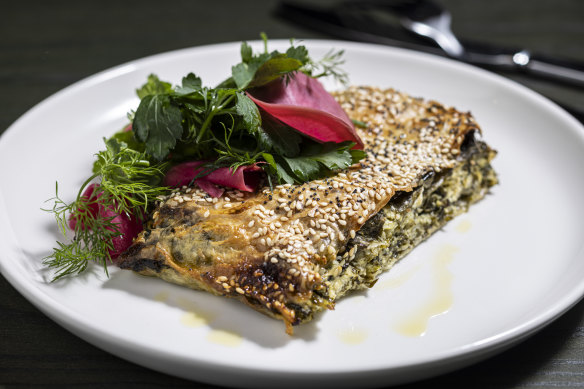 Tom Sarafian’s cheese and greens borek.