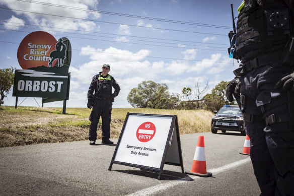 The Princes Highway road block at Orbost 