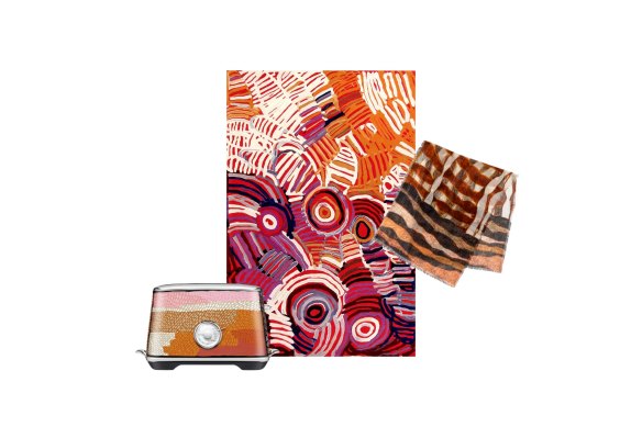 “Dhunbarrbil” toaster; “Celebration” rug; NGV x The Social Studio scarf.