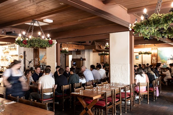 The spacious tavern is great for groups.