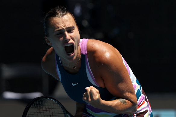 Aryna Sabalenka downed Belinda Bencic to earn a place in the quarter-finals.