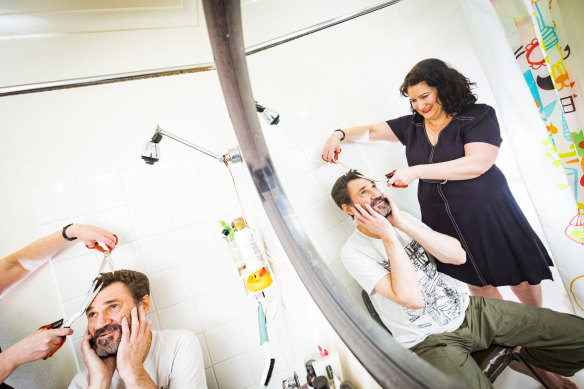 Mr McInnes said the bathtub was almost filled up with his hair after his cut about a month ago.