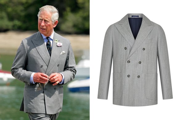 King Charles; right: MJ Bale “Hutchins DB” jacket.