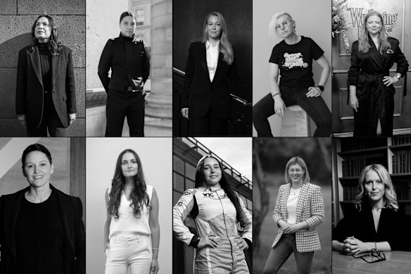 Sunday Life’s 2026 Trailblazers (top, from left) Frances Rings, Sam Kerr, Olivia Wirth, Sherele Moody, Sarah Snook, (bottom, from left) Philippa Watson, Ariella Heffernan-Marks, Aiva Anagnostiadis, Jess Wilson, Jennifer Robinson.