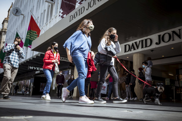 Foot traffic was up in Melbourne's CBD on Sunday as customers emerged from months of lockdown.
