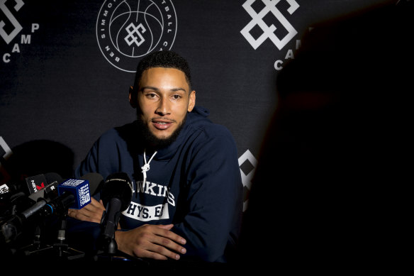 Aiming to be ready for opening night: The 76ers' Ben Simmons.