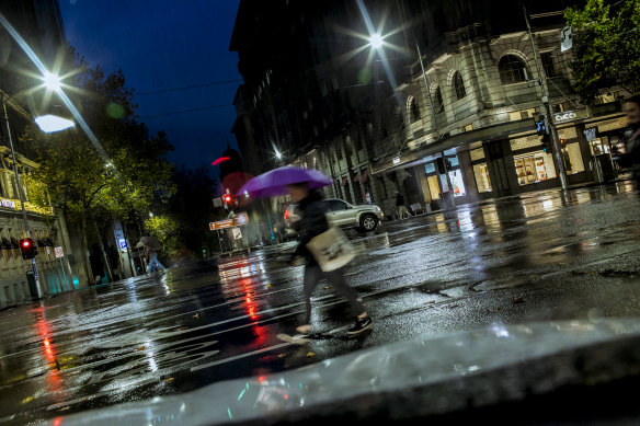 Early showers hit Melbourne.