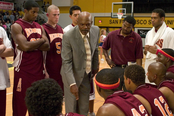 Samuel L Jackson in Coach Carter, underrated god-tier sports film.