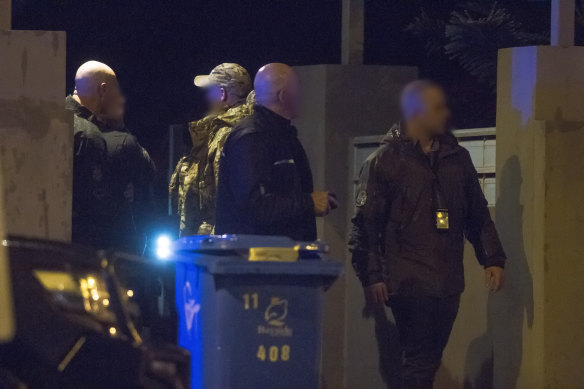 Police in Brighton on the night of the siege.