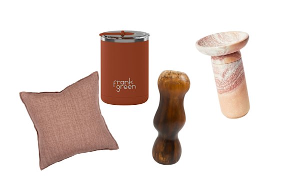 “Flaxmill” cushion; Coffee cup; “Mountain” vase; “Amina” bowl.  