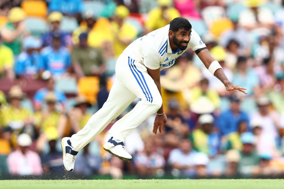 Jasprit Bumrah in full flight.