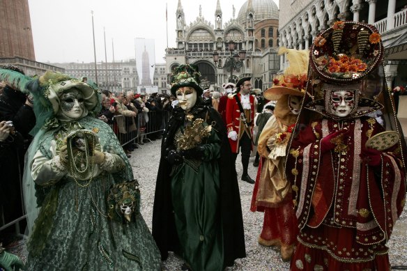 St Marks Square during Carnivale de Venezia.