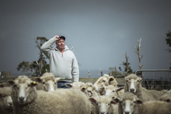 Victorian farmer Scott Young is concerned about the decrease in lamb prices.