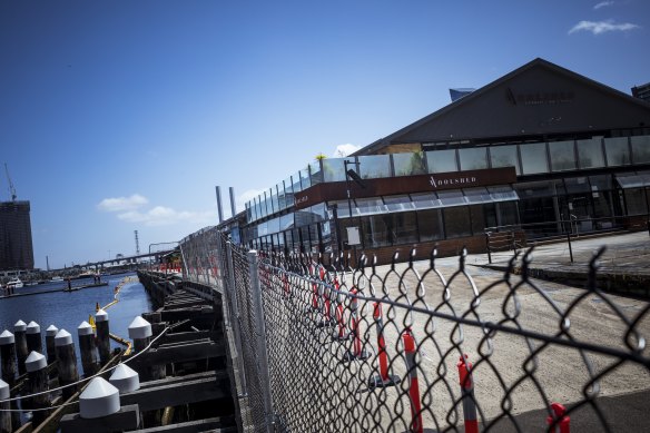 The closed Central Pier at Docklands.