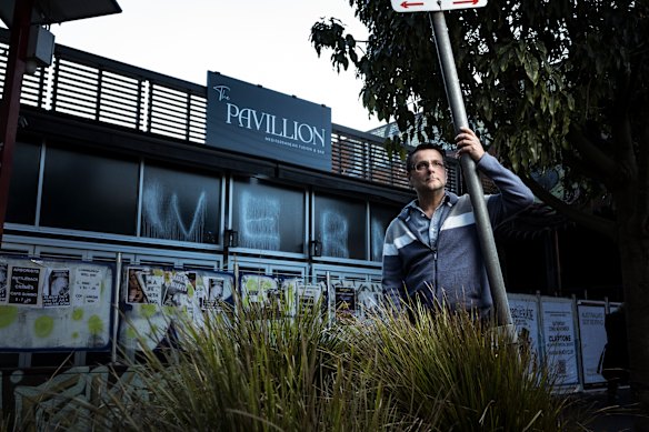 Franc de Petro, a resident of Melbourne’s inner north, outside the location of a planned McDonald’s store in Northcote.