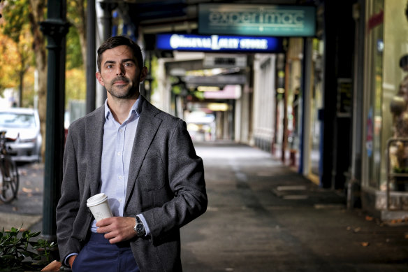 King and Godfree director Luca Sbardella in Lygon Street.