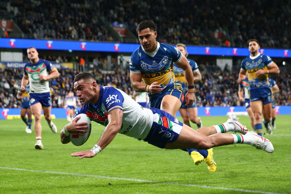 Marcelo Montoya crosses for one of his two tries on Saturday night.