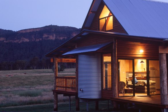 Go off-grid at one of two architectually designed cabins in the Kanimbla Valley wilderness.