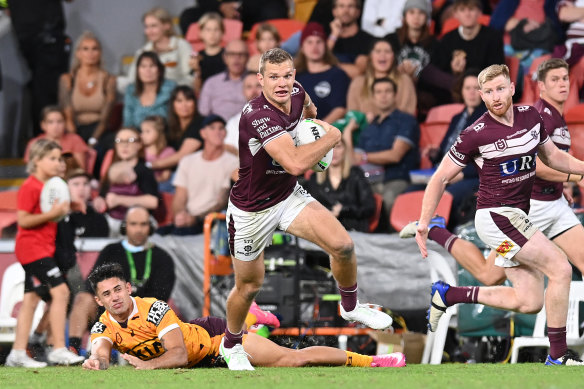 Tom Trbojevic and the Manly Sea Eagles punished the Broncos at Magic Round in 2021. 