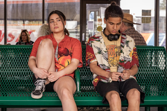  K Devery Jacobs as Elora and D’Pharaoh Woon-A-Tai as Bear in <i>Reservation Dogs</i>, returning for a third season.