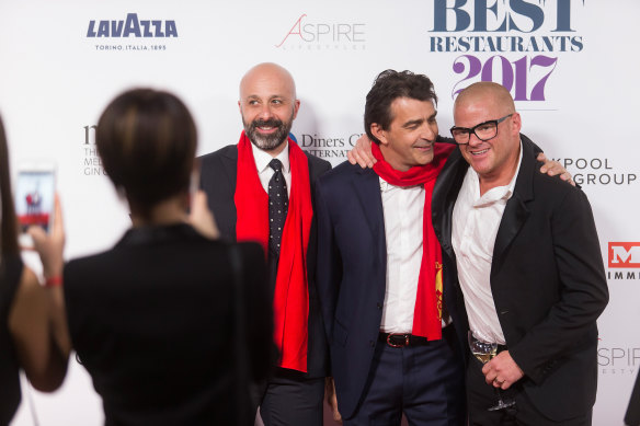 Guests, including Heston Blumenthal (far right), arriving at the World’s 50 Best Restaurants awards in Melbourne in 2017.